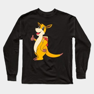 Cartoon Kangaroo Kids School Australia Long Sleeve T-Shirt